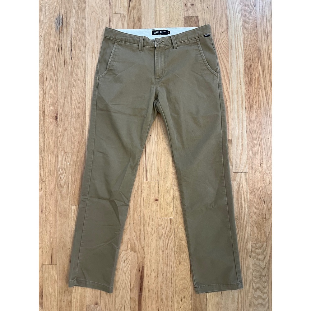 Vans Authentic Chino Pants Mens 32 Khaki Tan Straight Leg Twill Trousers